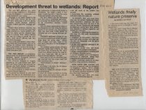 Development threat to wetlands